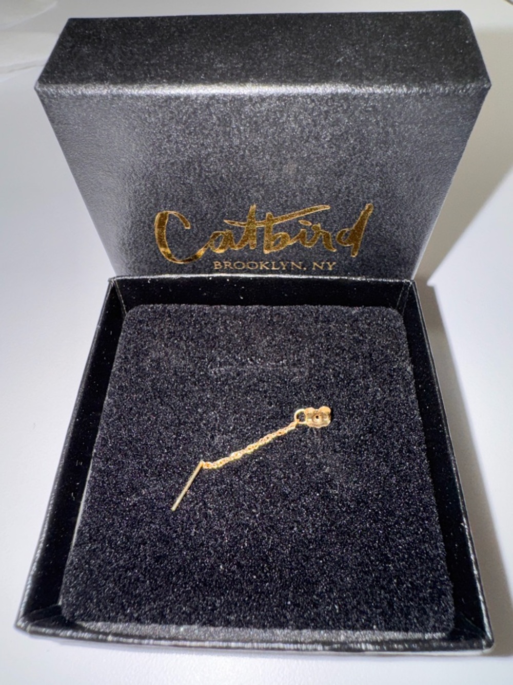 Catbird Sweet Nothing Gold Chain Stud Earring (Single) 14k Yellow Gold - Picture 2 of 8